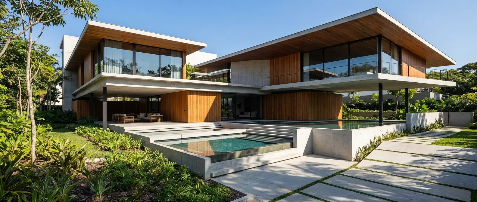 AI-generated architectural render showing modern home design