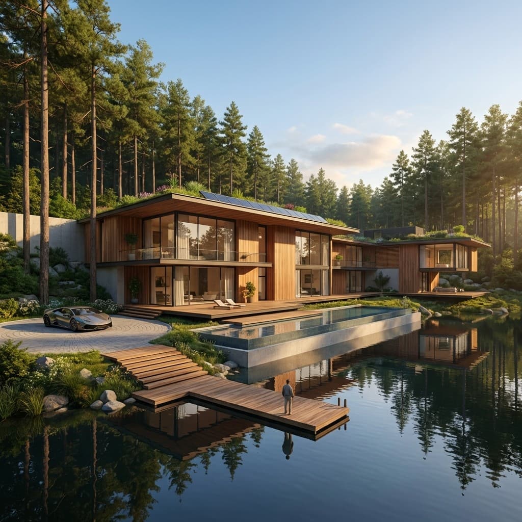 Forest lakehouse render