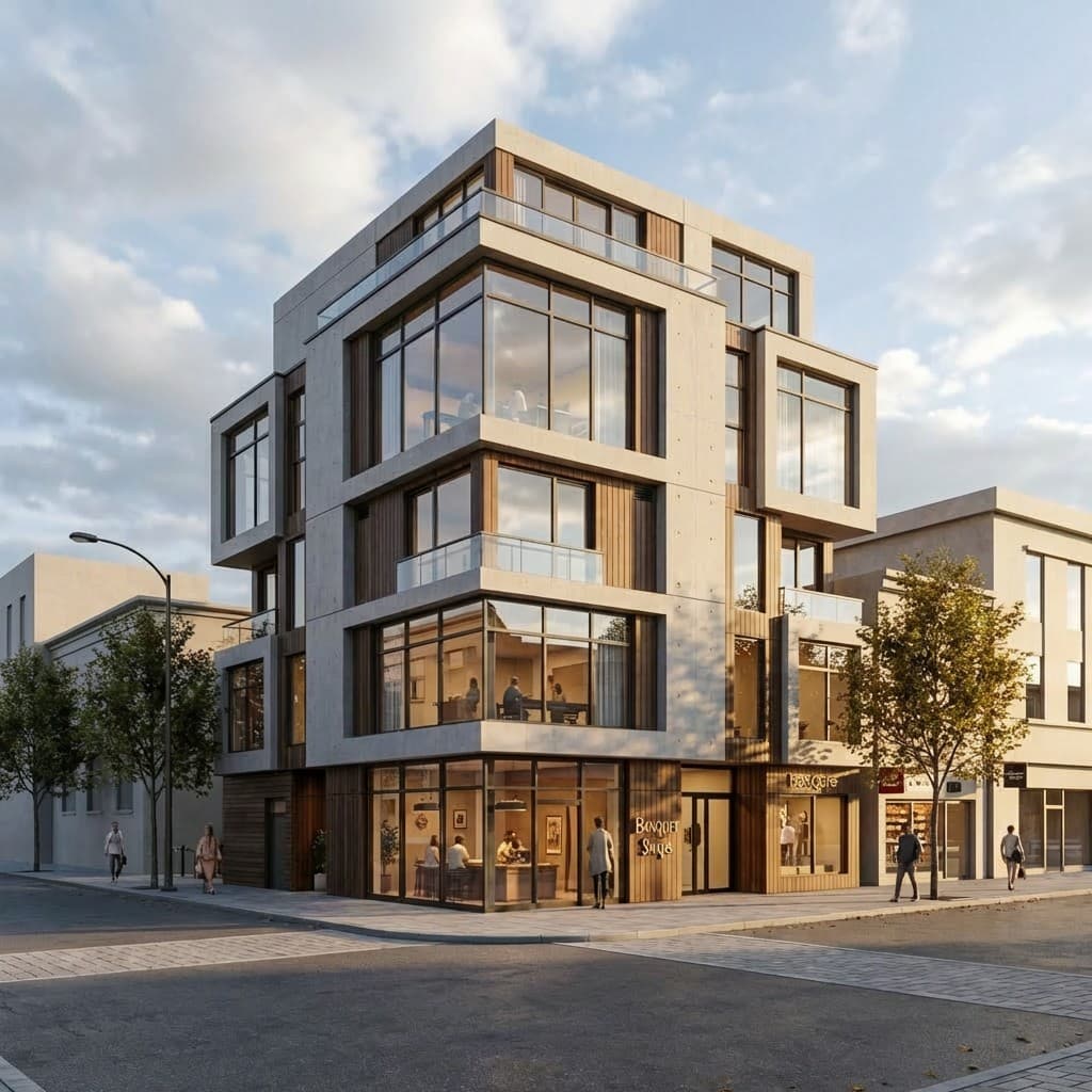 Urban house rendering