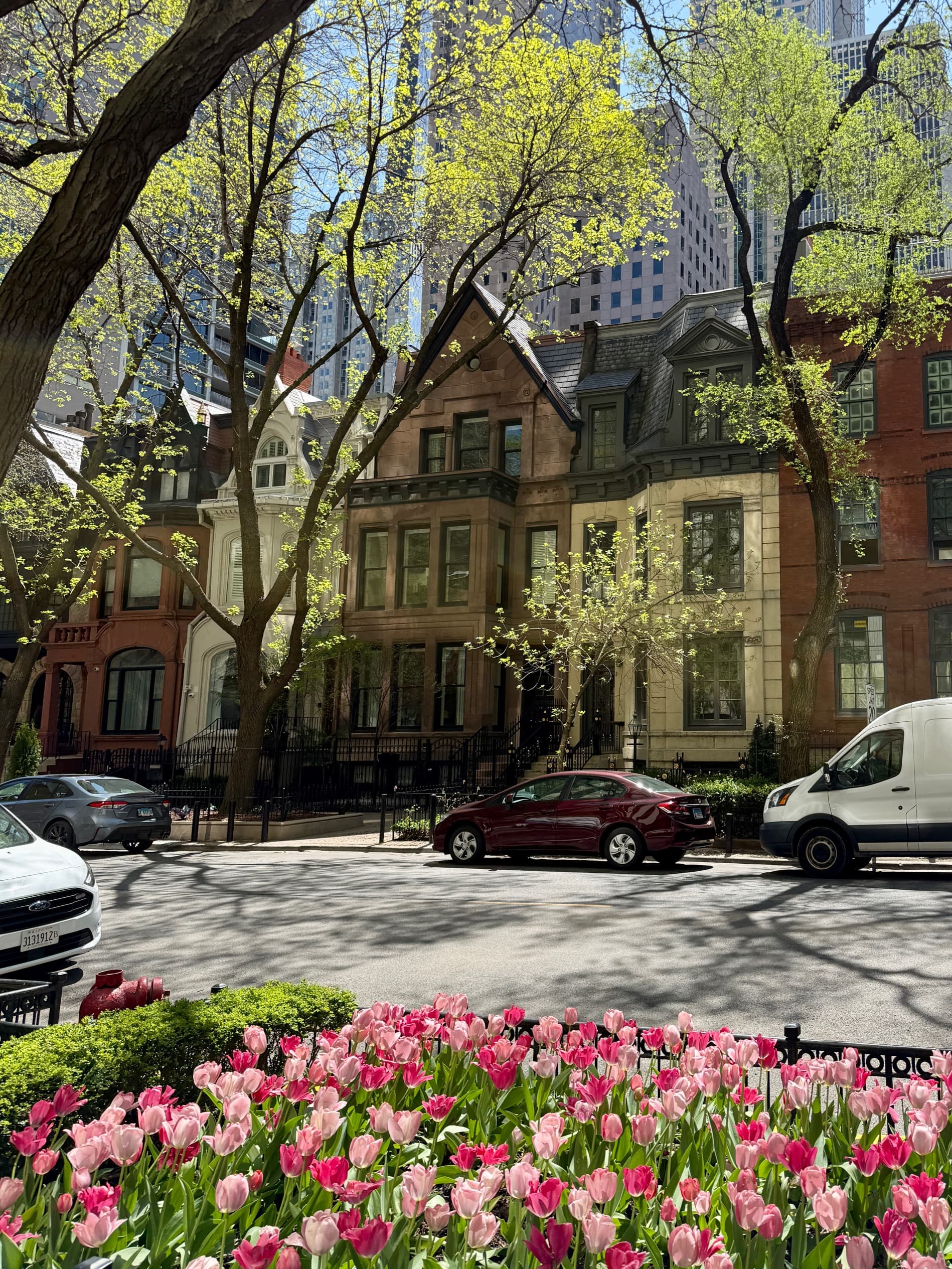 Chicago street with historic buildings before edit