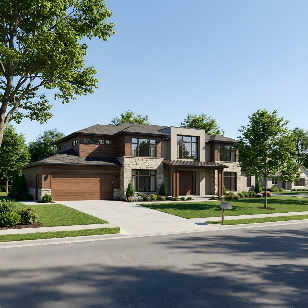 Single-family residential render representative of Twinmotion output