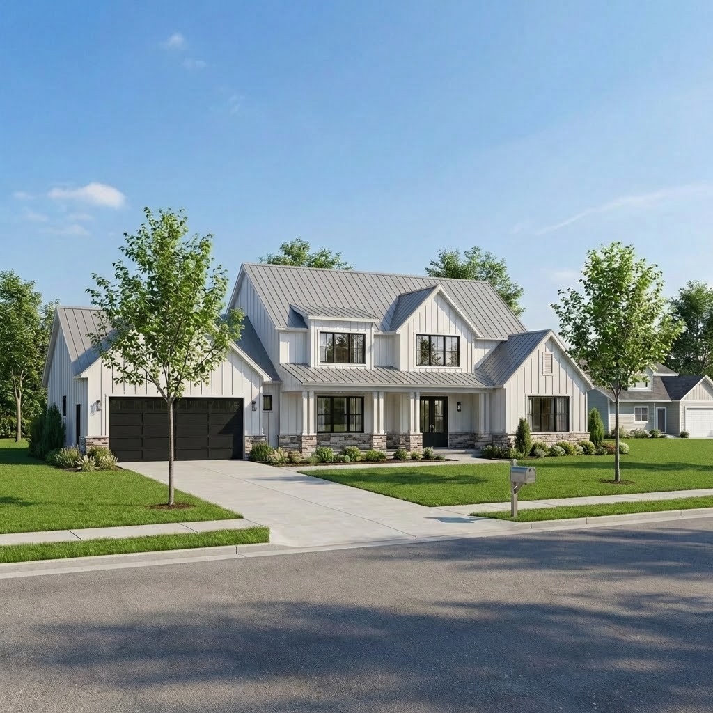 Option C: Grey Roof + Black Garage